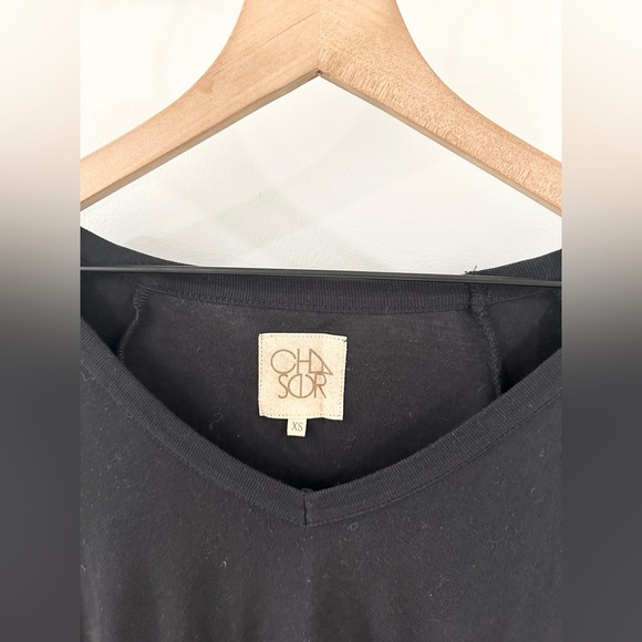 Chaser Long Ruffle Sleeve Tee Black Size XS - Picture 4 of 5